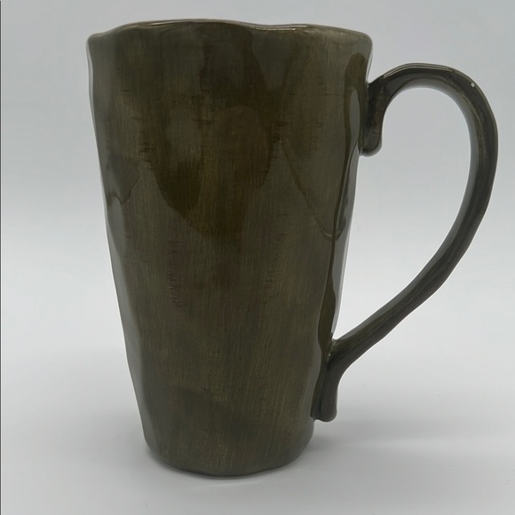 Gisella Handpainted Extra Large Olive Green Ceramic Mug - Tabletops Unlimited - Picture 1 of 12